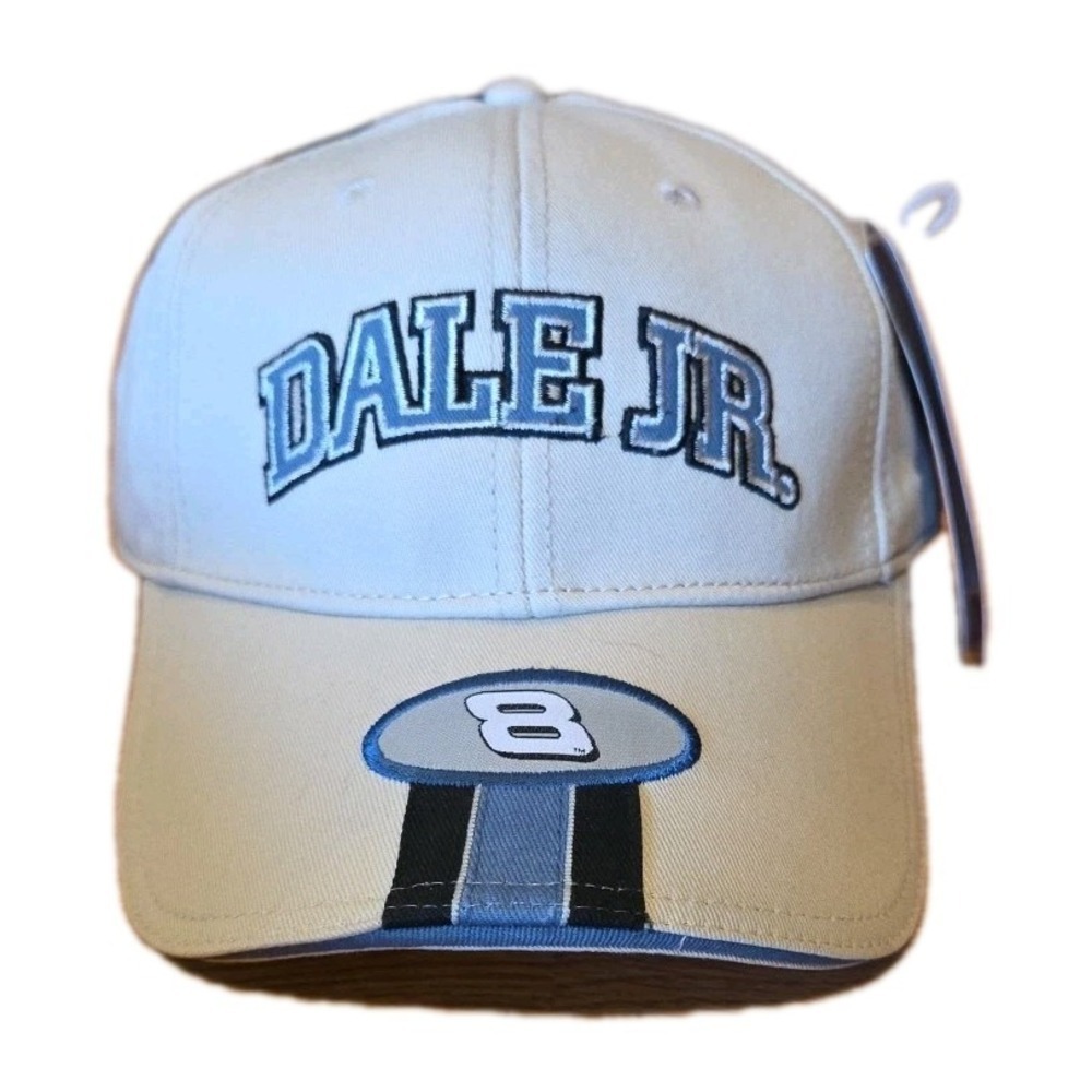 Dale Earnhardt Jr #8 Hat NWT NASCAR Vintage Beige Blue Budweiser Cap Buckle